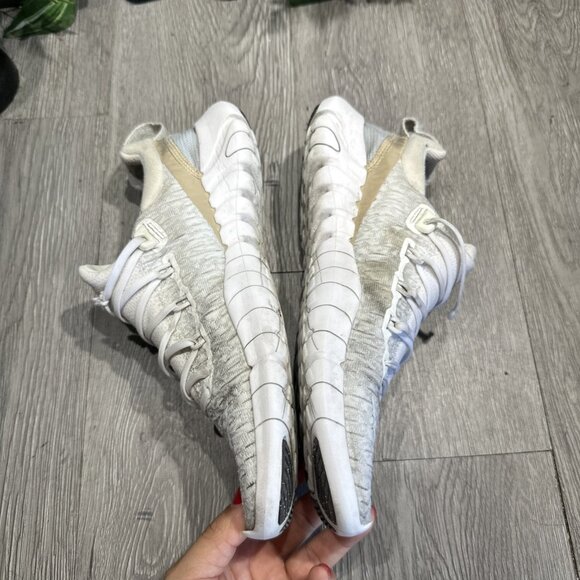 Nike Free RN 5.0 White Running Shoes with Red Swoosh Size 7.5 CZ1884-101 - Picture 11 of 12